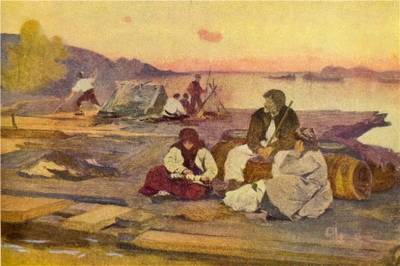Image - Ivan Izhakevych: Travelers on the Dnieper (1902).
